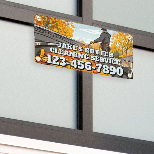 Customize Home Gutter Cleaning Business Promo Spandoek (Buitenkant Gebouw)