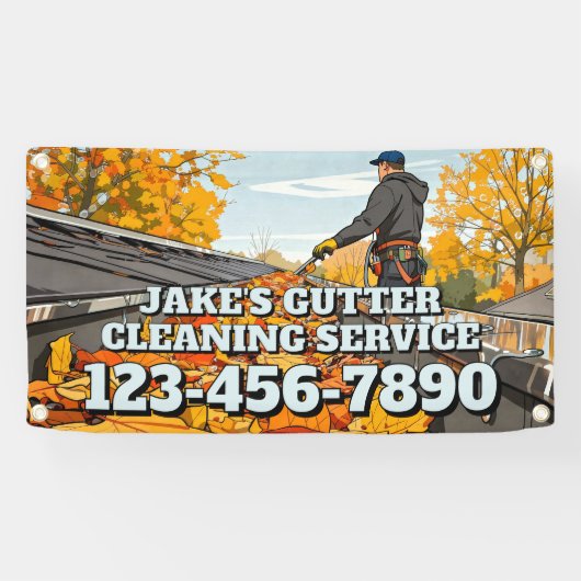 Customize Home Gutter Cleaning Business Promo Spandoek (Horizontaal)