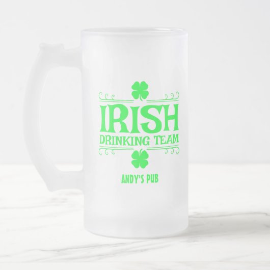 Customize, Irish Drink Team, Lucky, Shamrock, Matglas Bierpul (Links)