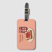 [Customize] is my jam - cute jam and toast cartoon Bagagelabel (Voorkant (verticaal))