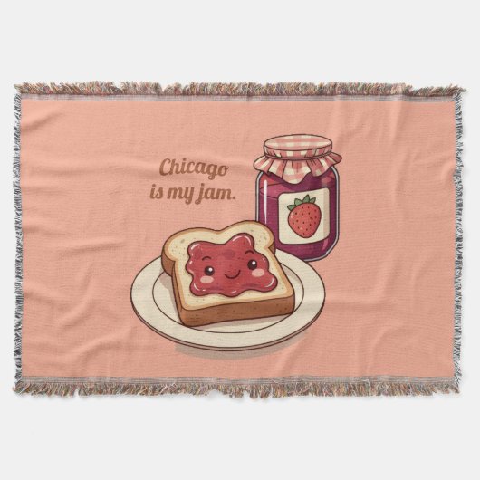 [Customize] is my jam - cute jam and toast cartoon Deken (Voorkant)