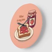 [Customize] is my jam - cute jam and toast cartoon Grote Klok (Hoek)
