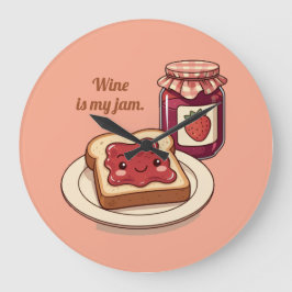 [Customize] is my jam - cute jam and toast cartoon Grote Klok