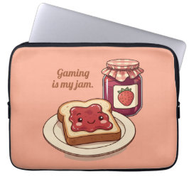 [Customize] is my jam - cute jam and toast cartoon Laptop Sleeve