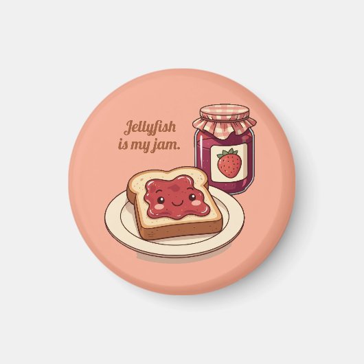 [Customize] is my jam - cute jam and toast cartoon Magneet (Voorkant)