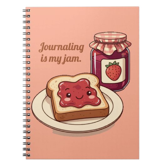 [Customize] is my jam - cute jam and toast cartoon Notitieboek (Voorkant)