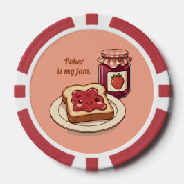 [Customize] is my jam - cute jam and toast cartoon Poker Chips