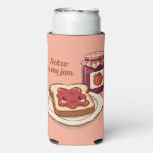 [Customize] is my jam - cute jam and toast cartoon Seltzer Blikjeskoeler (Seltzer Achterkant)
