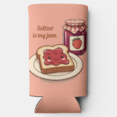 [Customize] is my jam - cute jam and toast cartoon Seltzer Blikjeskoeler (Achterkant)
