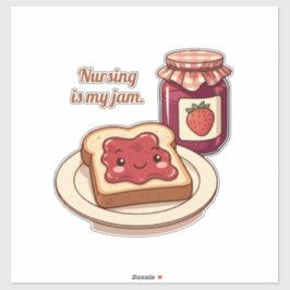 [Customize] is my jam - cute jam and toast cartoon Sticker