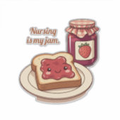 [Customize] is my jam - cute jam and toast cartoon Sticker (Voorkant)