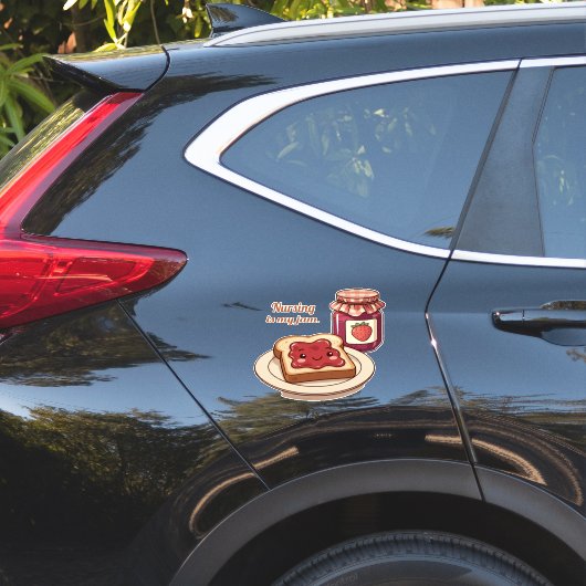 [Customize] is my jam - cute jam and toast cartoon Sticker (Auto Zijkant)