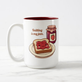 [Customize] is my jam - cute jam and toast cartoon Tweekleurige Koffiemok
