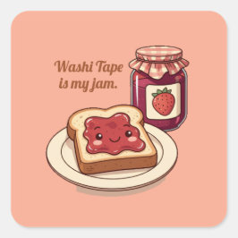 [Customize] is my jam - cute jam and toast cartoon Vierkante Sticker