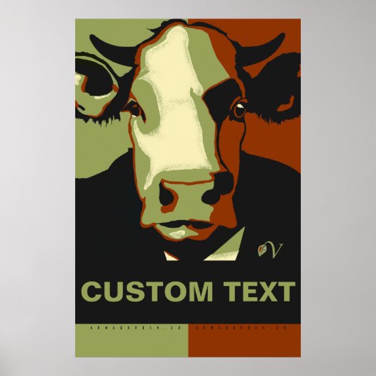 CUSTOMIZE IT Camo Pop Art Cow Poster (Voorkant)