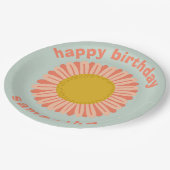 CUSTOMIZE IT Roze Daisy Zonnebloem Gelukkige verja Papieren Bordje (Gekanteld)