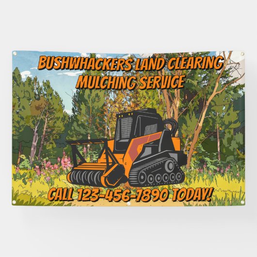 Customize Land Clearing Mulching Service Business Spandoek (Horizontaal)