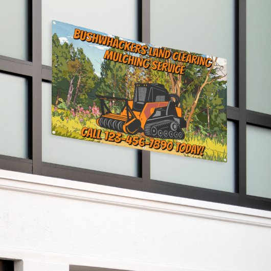 Customize Land Clearing Mulching Service Business Spandoek (Buitenkant Gebouw)