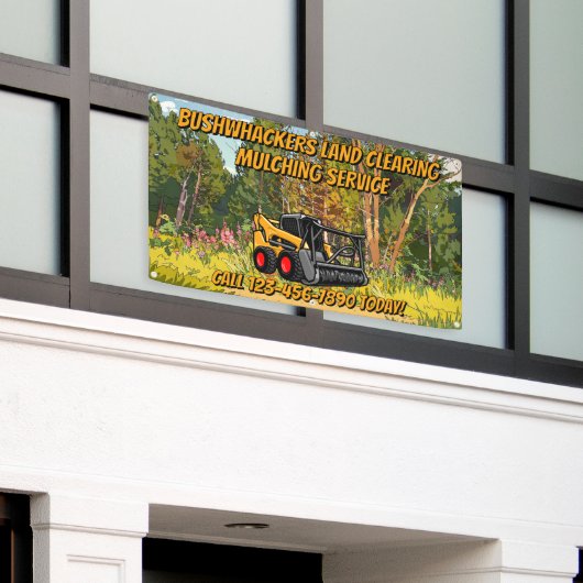 Customize Land Clearing Mulching Service Business Spandoek (Buitenkant Gebouw)
