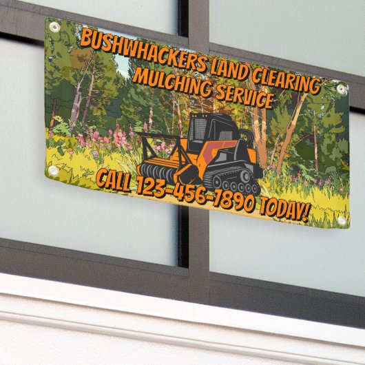 Customize Land Clearing Mulching Service Business Spandoek (Buitenkant Gebouw)