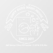 Customize Laundromat Room Wash Fold Business  Raamsticker (Vel)