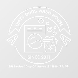 Customize Laundromat Room Wash Fold Business  Raamsticker