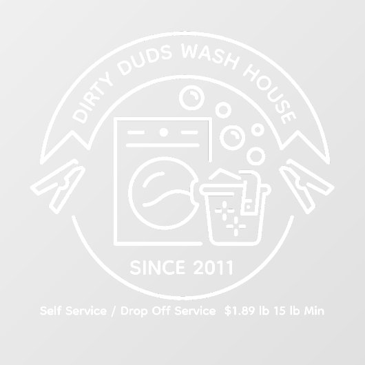 Customize Laundromat Room Wash Fold Business  Raamsticker (Vel)
