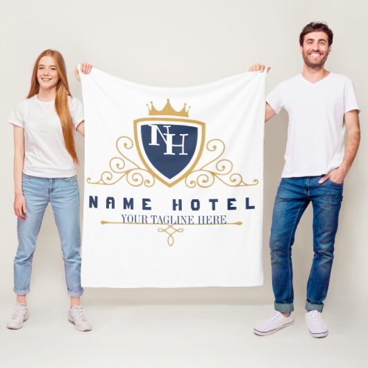 Customize Luxury hotel business company LOGO Fleece Deken (In situ)