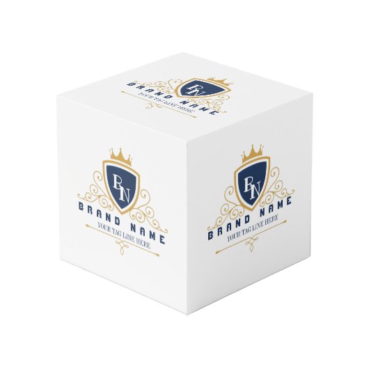 Customize Luxury hotel business or restaurant logo Kubus (Voorkant hoekig)