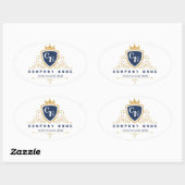 Customize Luxury hotel business or restaurant logo Ovale Sticker (Vel)
