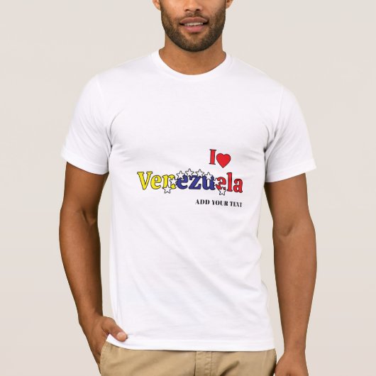 customize mannen Venezolaanse t-shirt liefdesvlag (Voorkant)