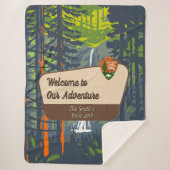 Customize Marymere Falls Family Camping Adventure Sherpa Deken (Voorkant)