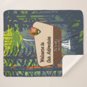 Customize Marymere Falls Family Camping Adventure Sherpa Deken (Voorkant (horizontaal))