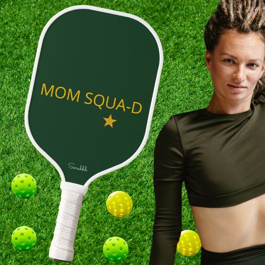 Customize Mom Squad Pickleball Cute Cool Name Gift Paddle