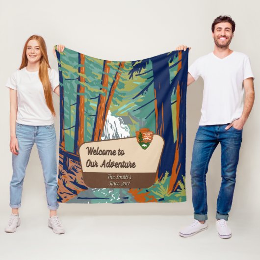 Customize Moran State Park Family Camping Adventur Fleece Deken (In situ)