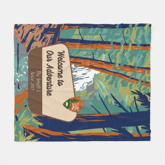 Customize Moran State Park Family Camping Adventur Fleece Deken (Voorkant (Horizontaal))