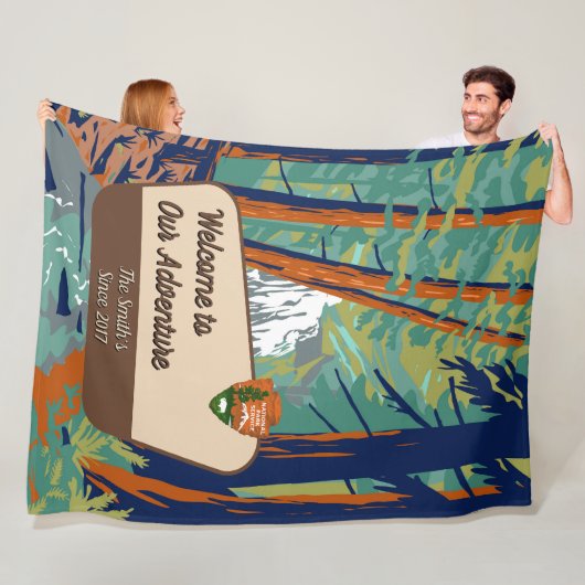 Customize Moran State Park Family Camping Adventur Fleece Deken (In situ)