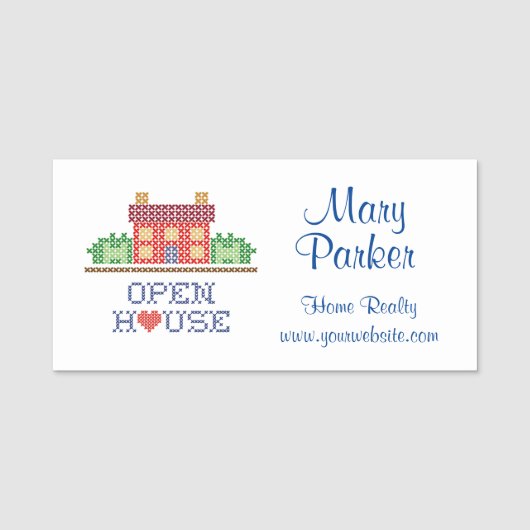 Customize Open House Pin Back Name Tag (Voorkant)