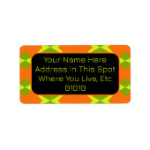 Customize Orange with Green Diamond Pattern Etiket (Voorkant)
