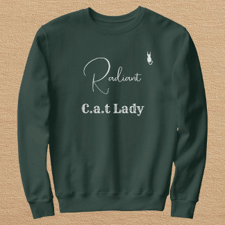 Customize Pet Lover Green And White Script Cat Mom Trui