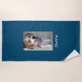 Customize Pet or Child's Photo & Name, Ocean Blue Strandlaken (Voorkant)