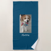 Customize Pet or Child's Photo & Name, Ocean Blue Strandlaken (Voorkant)