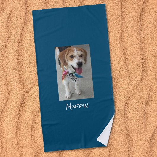 Customize Pet or Child's Photo & Name, Ocean Blue Strandlaken