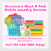 Customize Pickup Dropoff Wash Fold Laundry Service Raamsticker (Vel)