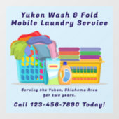 Customize Pickup Dropoff Wash Fold Laundry Service Raamsticker (Vel)