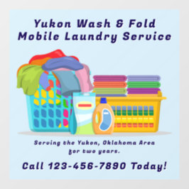 Customize Pickup Dropoff Wash Fold Laundry Service Raamsticker