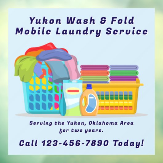 Customize Pickup Dropoff Wash Fold Laundry Service Raamsticker (Vel 3)