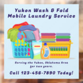 Customize Pickup Dropoff Wash Fold Laundry Service Raamsticker (Vel 2)