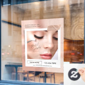 Customize Pink Elegant Aesthetic Eyelash Extension Raamsticker (Cafe Raam)