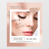 Customize Pink Elegant Aesthetic Eyelash Extension Raamsticker (Vel)